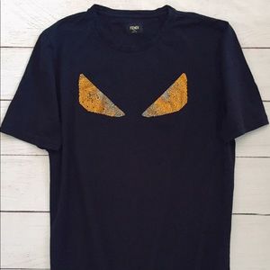 Fendi Black Swarovski Design T-shirt M